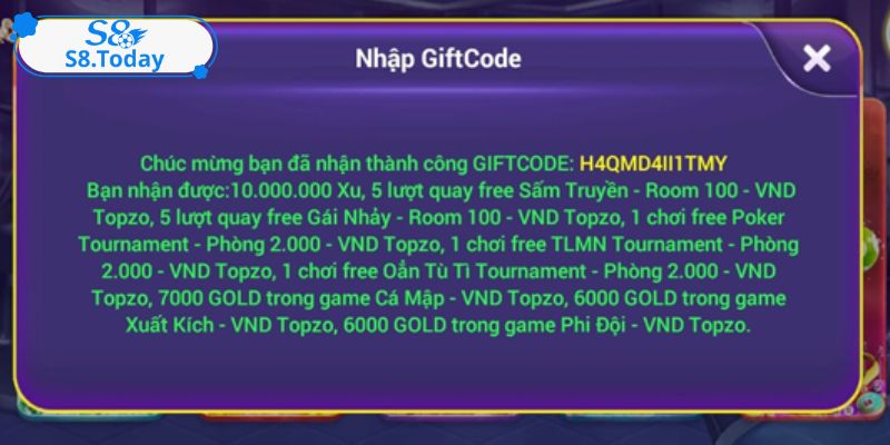 Tặng Code Miễn Phí S8 – Ưu Đãi Siêu Sốc, Bạt Ngàn Deal Hot 2 Ưu đãi tặng code miễn phí S8 được hội viên mong chờ